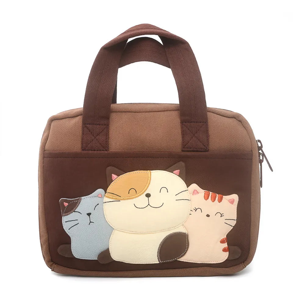 Cute Cotton Cat-themed Kawaii Handbag Casual and Phone Bag - Deep Blue Cute Cotton Cat-themed Kawaii Handbag Casual and Phone Bag - Deep Blue