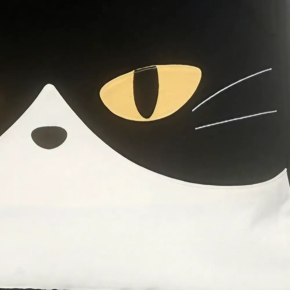 Kawaii Black and White Cotton Cute Shoulder Bag Stylish and Simple Cool Cat Theme Kawaii Black and White Cotton Cute Shoulder Bag Stylish and Simple Cool Cat Theme