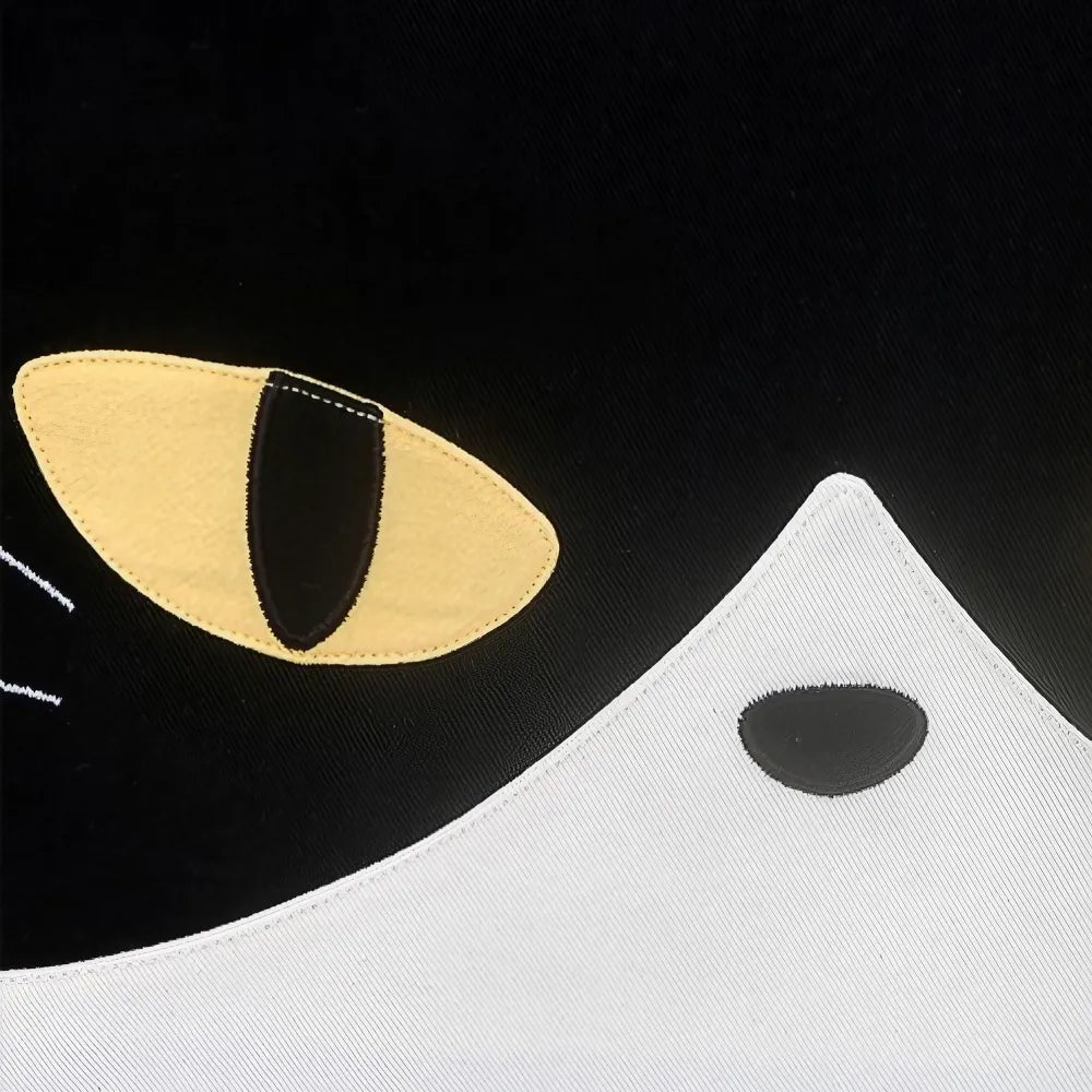 Kawaii Black and White Cotton Cute Shoulder Bag Stylish and Simple Cool Cat Theme Kawaii Black and White Cotton Cute Shoulder Bag Stylish and Simple Cool Cat Theme