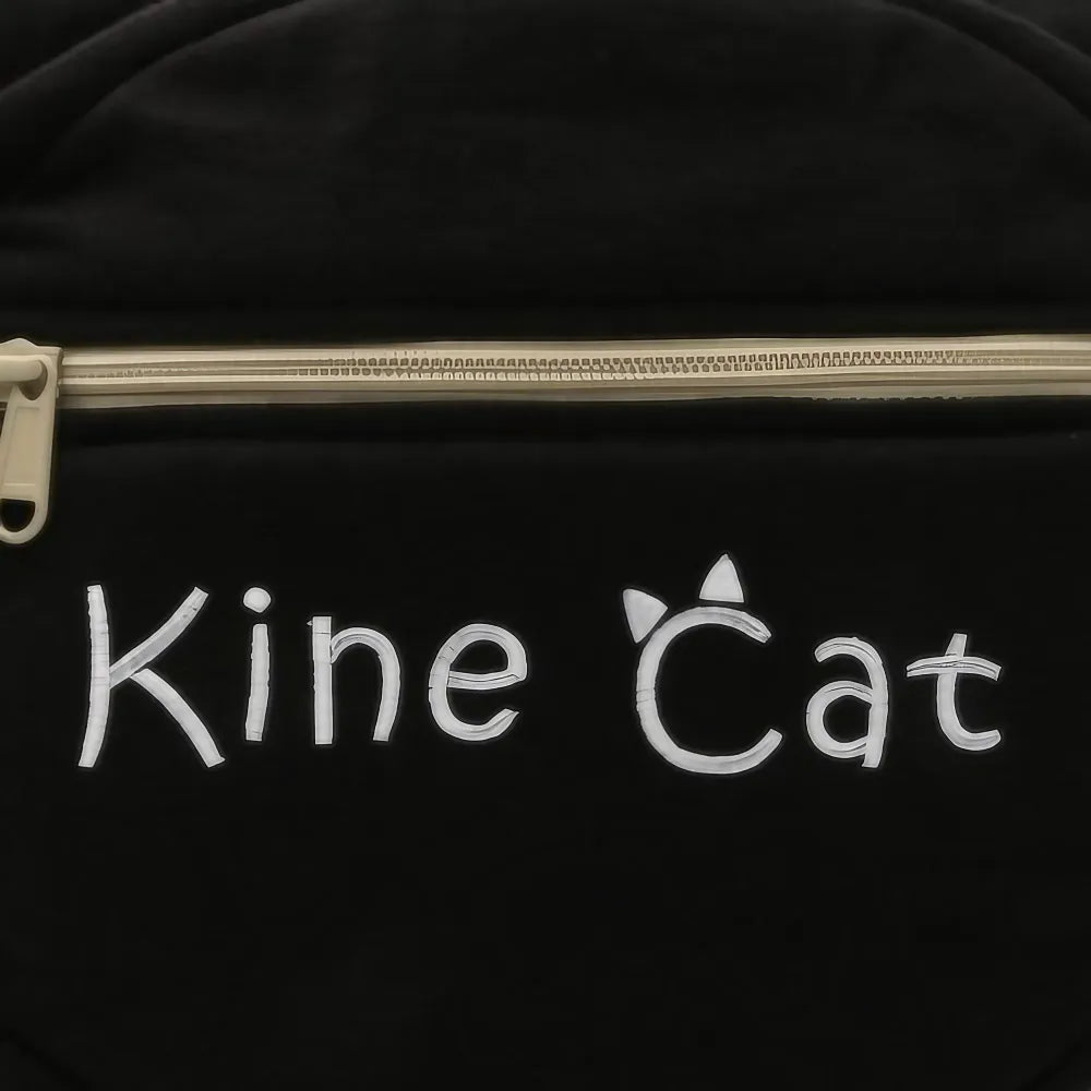 Kawaii Black Canvas Cat-themed Cute Crossbody Bag Casual and Minimalistic Style Kawaii Black Canvas Cat-themed Cute Crossbody Bag Casual and Minimalistic Style