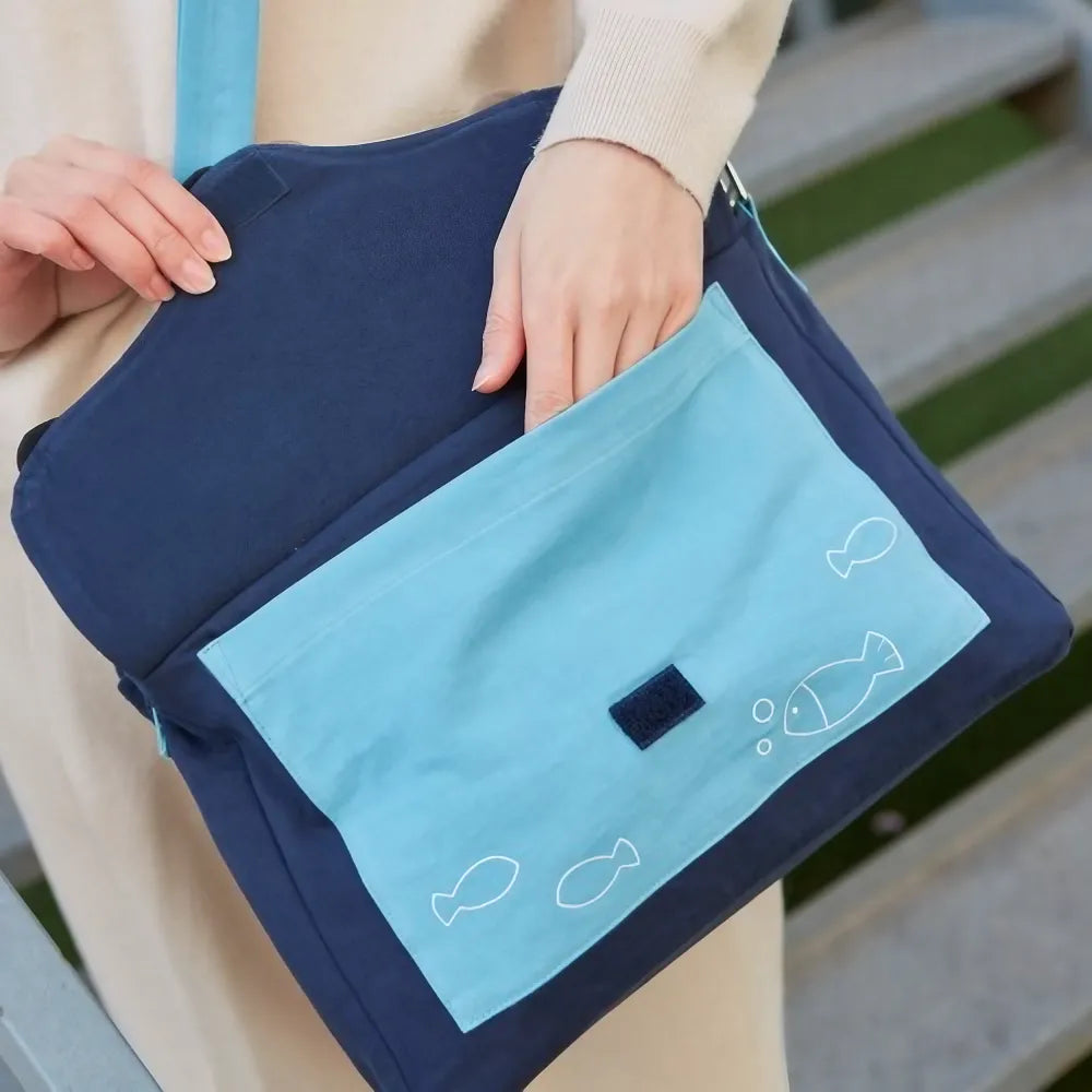 Kawaii Blue Cat Theme Cotton Cute Crossbody Bag Casual and Multi-functional Kawaii Blue Cat Theme Cotton Cute Crossbody Bag Casual and Multi-functional