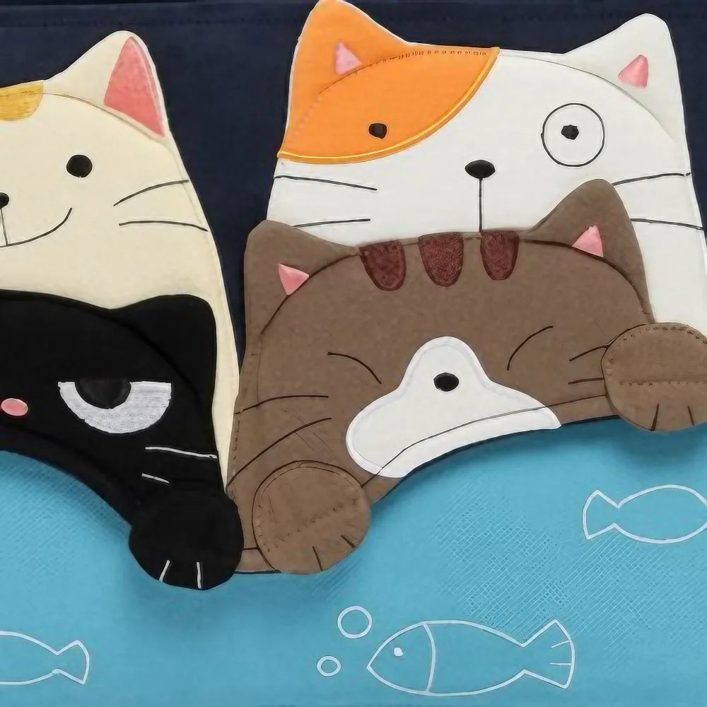 Kawaii Blue Cat Theme Cotton Cute Crossbody Bag Casual and Multi-functional Kawaii Blue Cat Theme Cotton Cute Crossbody Bag Casual and Multi-functional