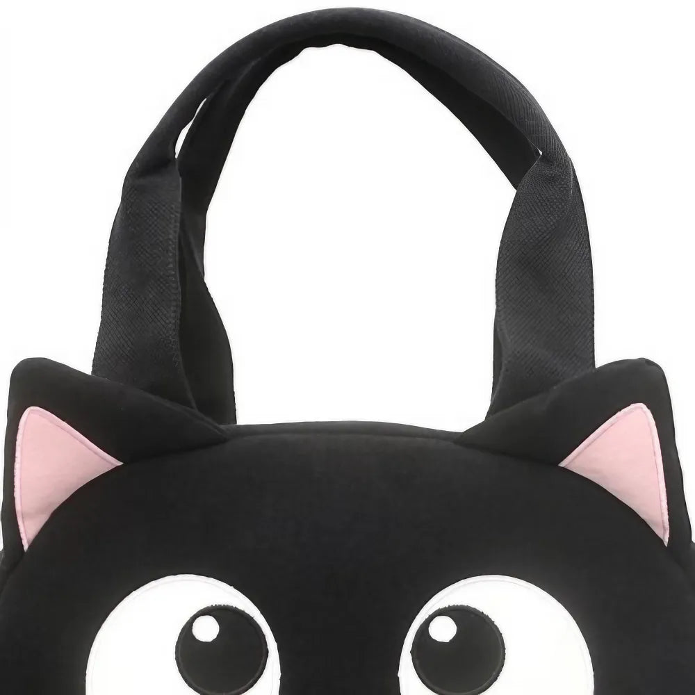 Cute Black Cat-themed Cotton Kawaii Tote Bag Casual and Minimalistic Design Cute Black Cat-themed Cotton Kawaii Tote Bag Casual and Minimalistic Design