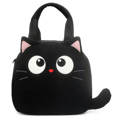 Cute Black Cat-themed Cotton Kawaii Tote Bag Casual and Minimalistic Design