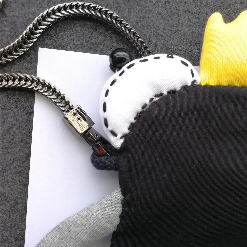 Kawaii Black Cotton Cute Crossbody Bag Frog Prince Theme Casual and Phone Bag - Handmade Kawaii Black Cotton Cute Crossbody Bag Frog Prince Theme Casual and Phone Bag - Handmade