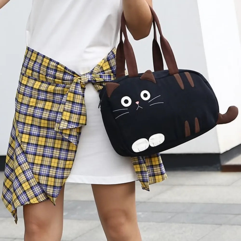 Kawaii Cat-themed Cute Shoulder Bag Casual Cotton Carryall Kawaii Cat-themed Cute Shoulder Bag Casual Cotton Carryall