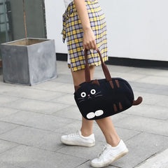Kawaii Cat-themed Cute Shoulder Bag Casual Cotton Carryall