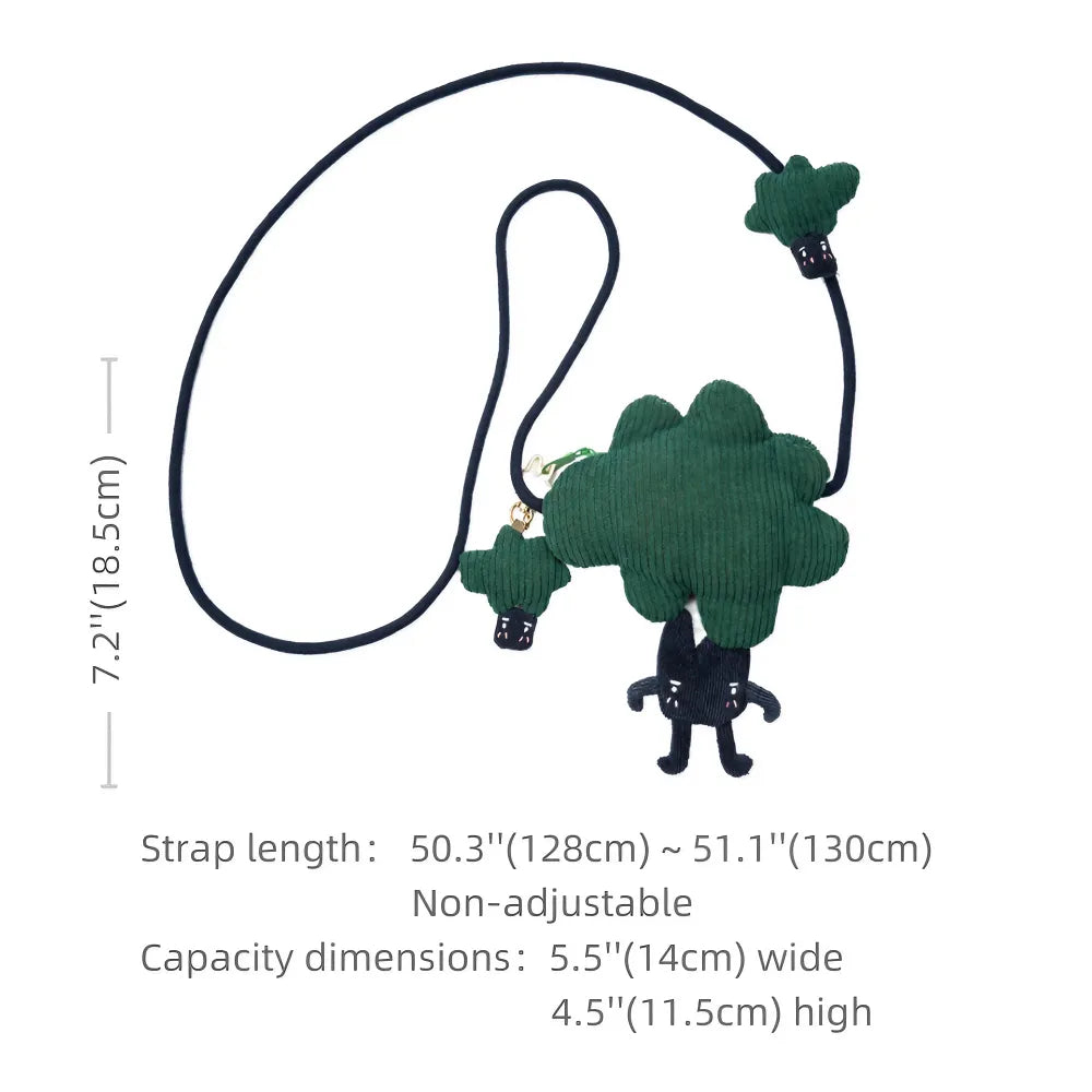 Kawaii Cotton Cute Crossbody Bag Broccoli Theme Casual and Mini Bag Kawaii Cotton Cute Crossbody Bag Broccoli Theme Casual and Mini Bag