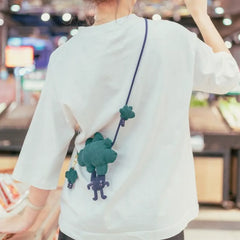 Kawaii Cotton Cute Crossbody Bag Broccoli Theme Casual and Mini Bag