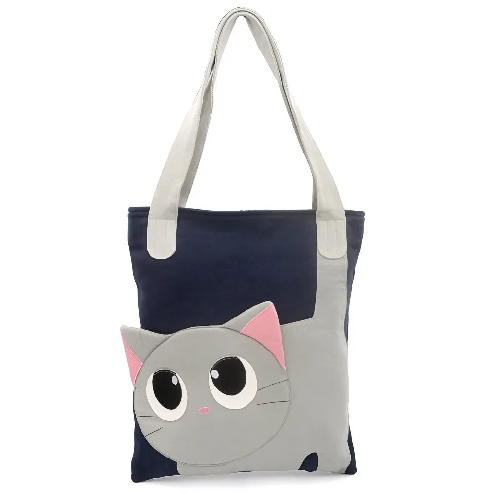 Kawaii Black Cat Theme Cotton Cute Single Shoulder Bag Casual and Cute Kawaii Black Cat Theme Cotton Cute Single Shoulder Bag Casual and Cute