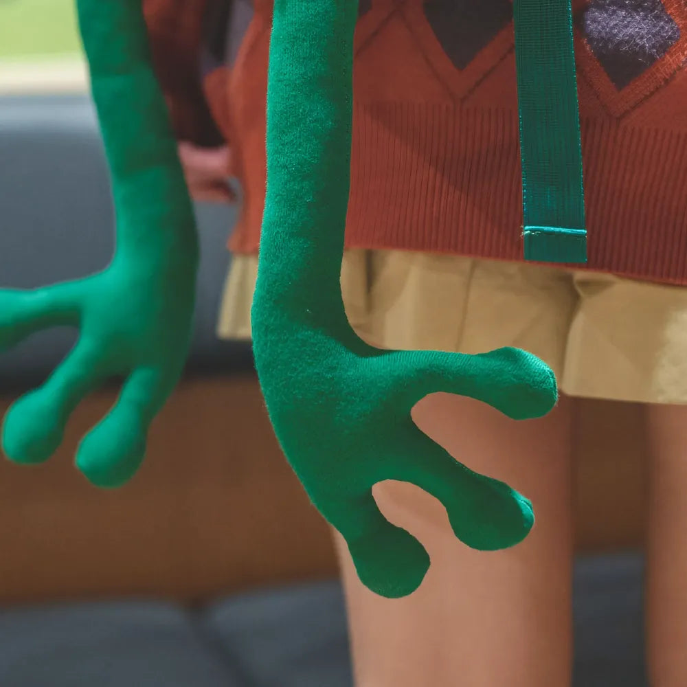 Handmade Cute Green Frog Canvas Kawaii Backpack Casual and Cute Handmade Cute Green Frog Canvas Kawaii Backpack Casual and Cute