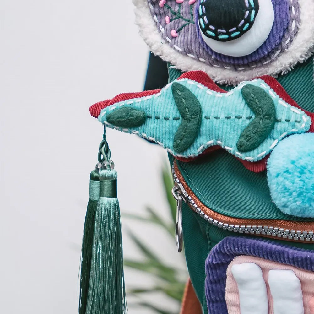 Kawaii Green Polyester Tiger Head Cute Backpack Casual and Laptop Bag - Handmade Kawaii Green Polyester Tiger Head Cute Backpack Casual and Laptop Bag - Handmade