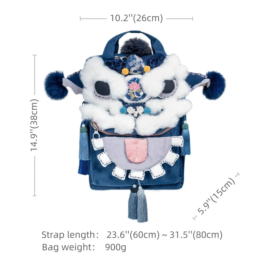 Kawaii Lion Roar Blue Polyester Cute Backpack Casual Unique and Versatile Kawaii Lion Roar Blue Polyester Cute Backpack Casual Unique and Versatile