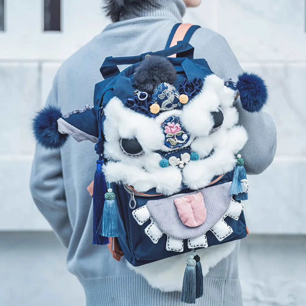 Kawaii Lion Roar Blue Polyester Cute Backpack Casual Unique and Versatile Kawaii Lion Roar Blue Polyester Cute Backpack Casual Unique and Versatile