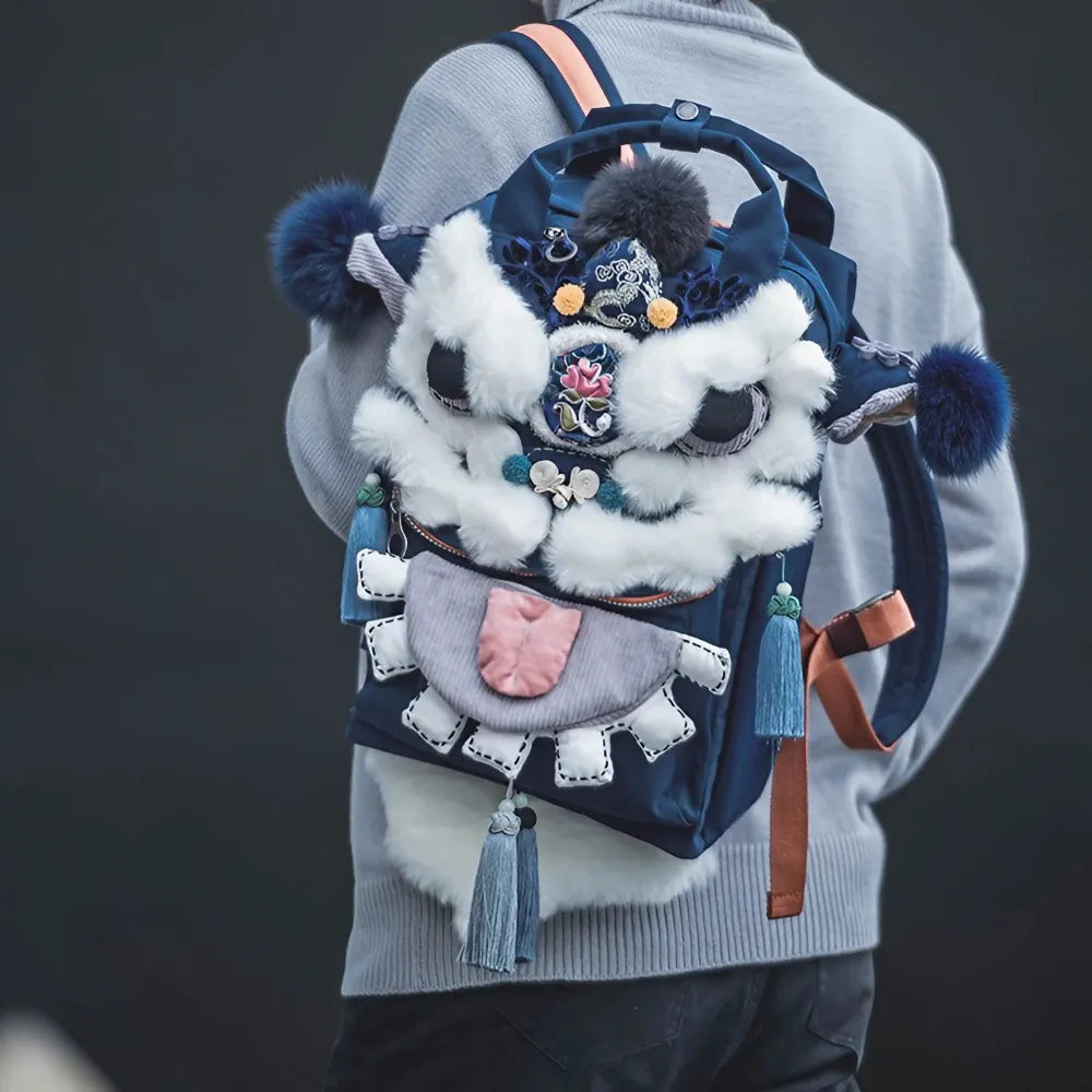 Kawaii Lion Roar Blue Polyester Cute Backpack Casual Unique and Versatile Kawaii Lion Roar Blue Polyester Cute Backpack Casual Unique and Versatile