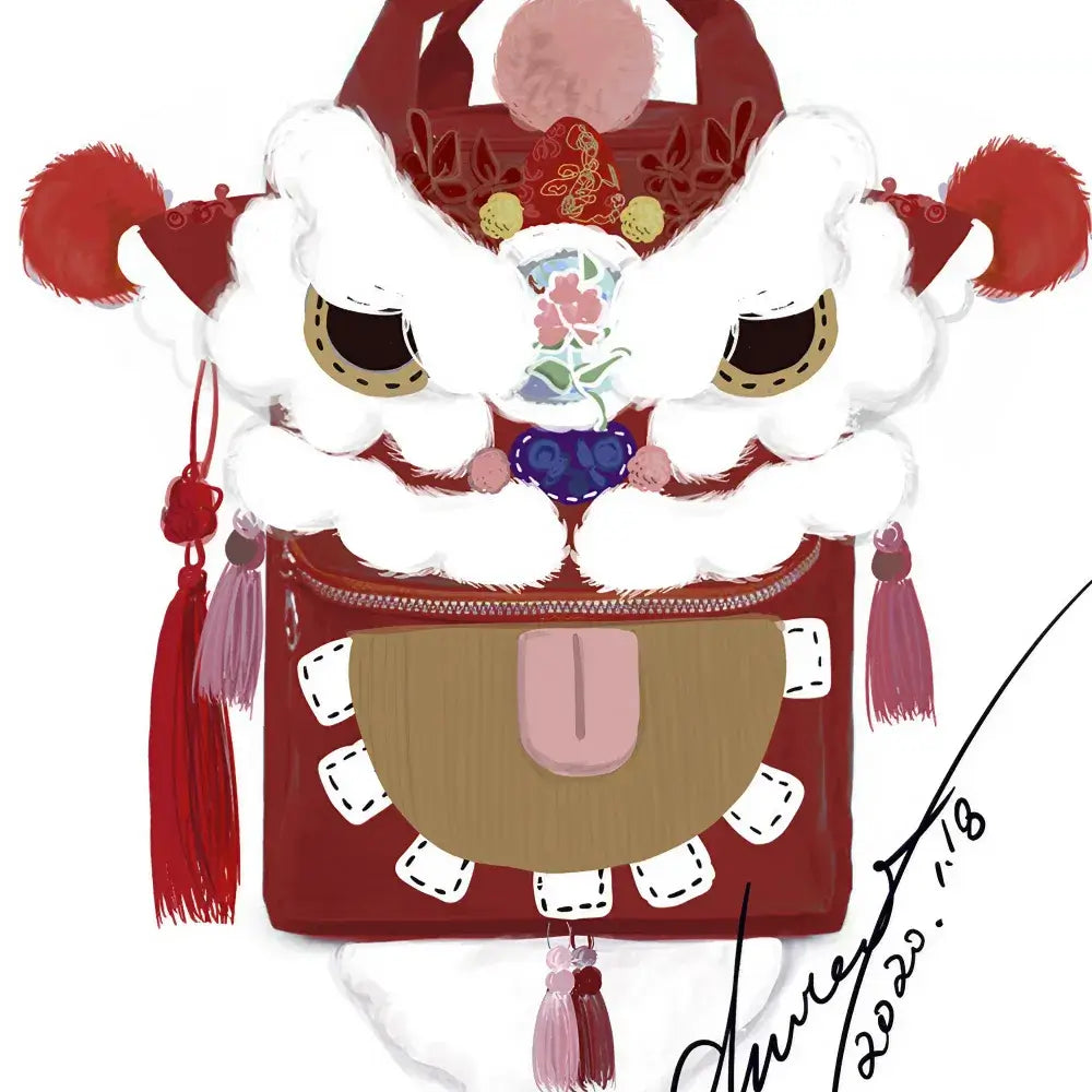 귀여운 사자 포효 레드 폴리에스터 카와이 핸드메이드 백팩 캐주얼 유니크하고 다용도 귀여운 사자 포효 레드 폴리에스터 카와이 핸드메이드 백팩 캐주얼 유니크하고 다용도