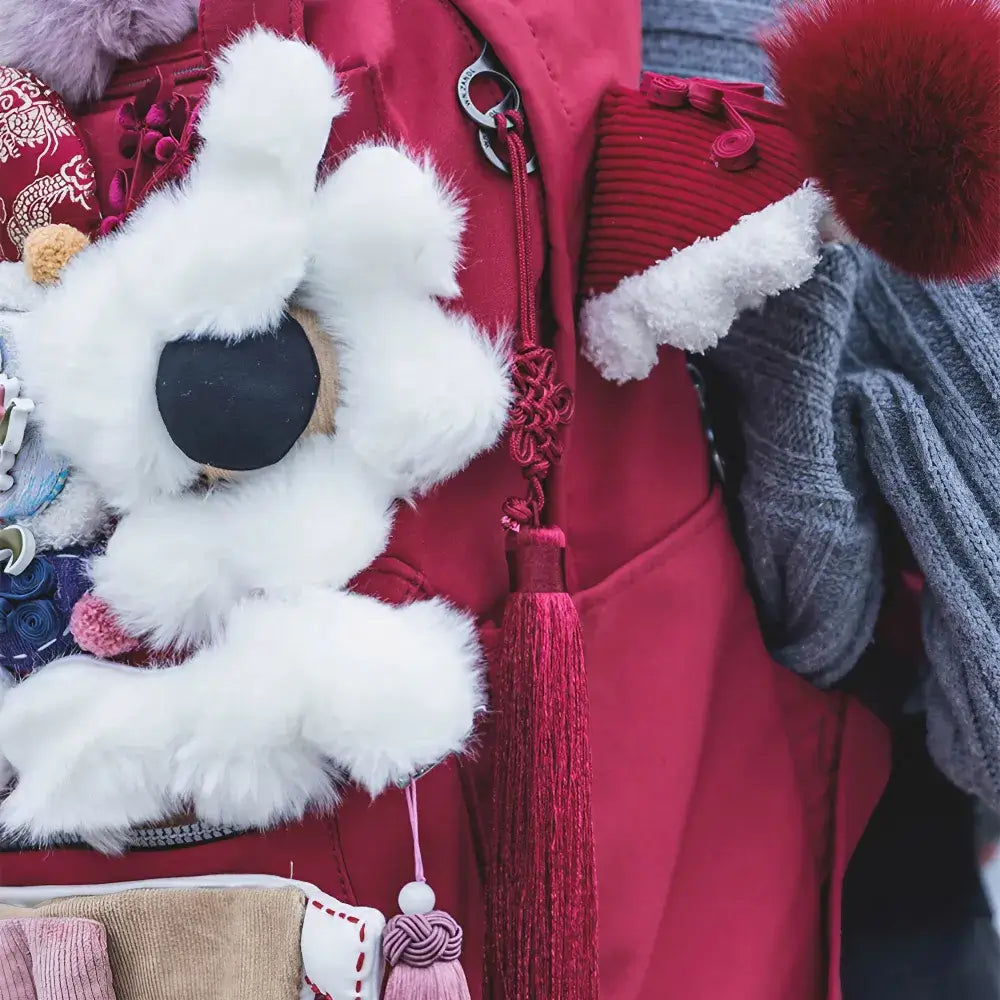 귀여운 사자 포효 레드 폴리에스터 카와이 핸드메이드 백팩 캐주얼 유니크하고 다용도 귀여운 사자 포효 레드 폴리에스터 카와이 핸드메이드 백팩 캐주얼 유니크하고 다용도