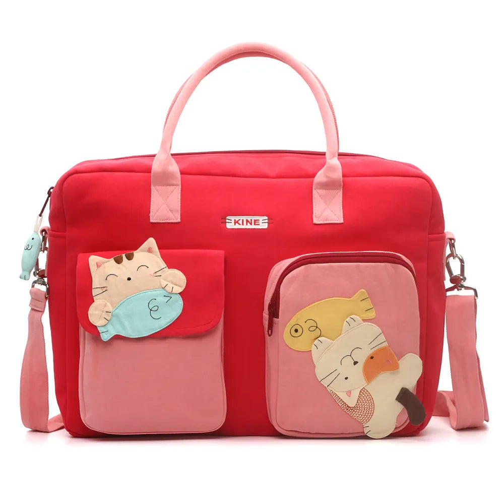 Cute Minimalist Deep Blue Cotton Kawaii Crossbody and Tote Bag Perfect for Casual and Laptop Use Fish-Catching Cat Theme Cute Minimalist Deep Blue Cotton Kawaii Crossbody and Tote Bag Perfect for Casual and Laptop Use Fish-Catching Cat Theme