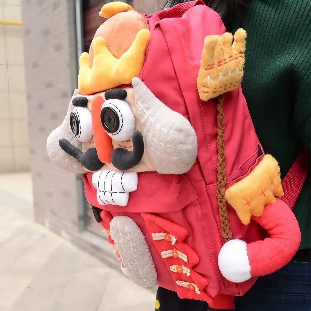 Cute Nutcracker Canvas Handmade Kawaii Anime Backpack Red Casual and Unique Cute Nutcracker Canvas Handmade Kawaii Anime Backpack Red Casual and Unique
