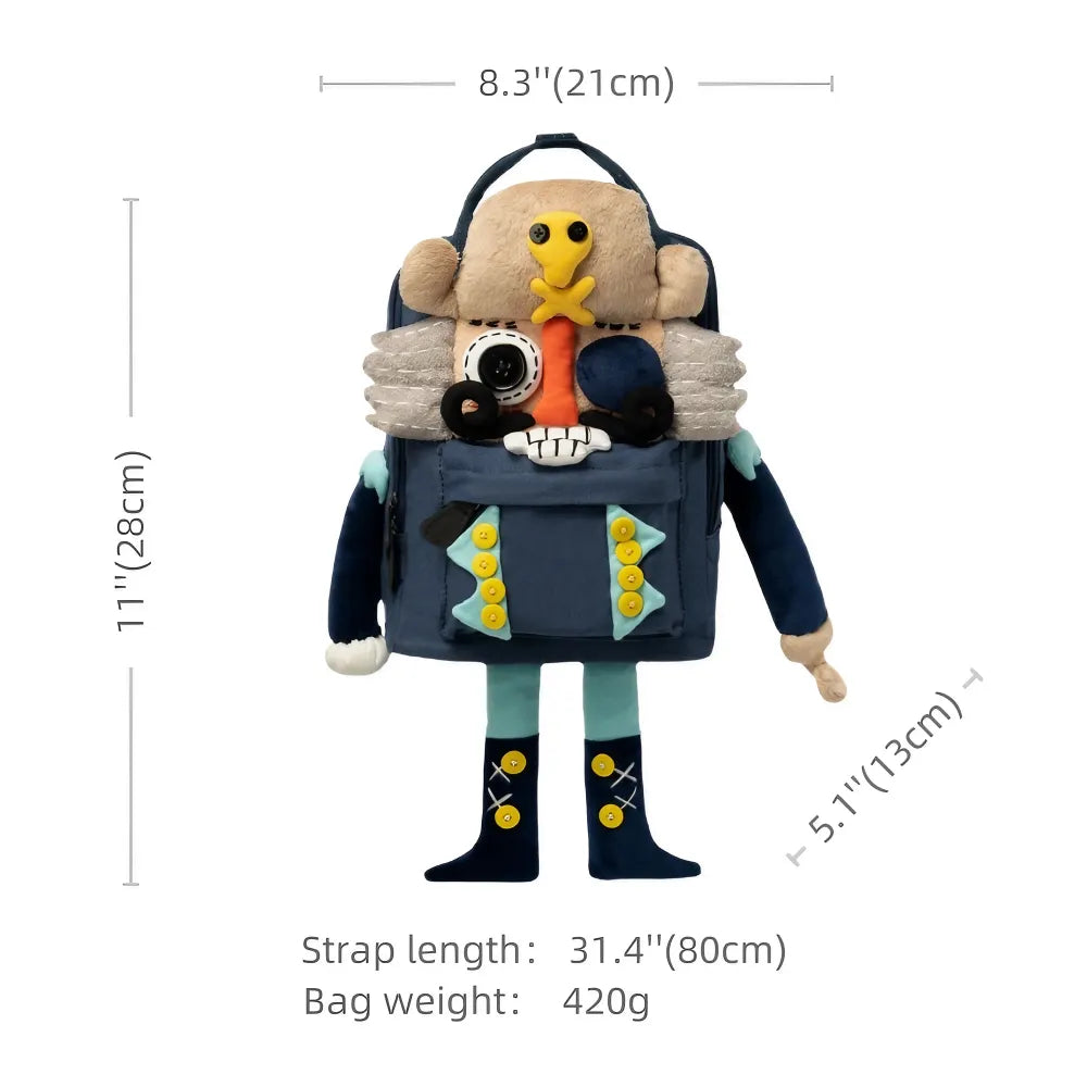 카와이 넛크래커 해적 캔버스 귀여운 백팩 캐주얼하고 독특한 블루 핸드메이드 백팩 카와이 넛크래커 해적 캔버스 귀여운 백팩 캐주얼하고 독특한 블루 핸드메이드 백팩