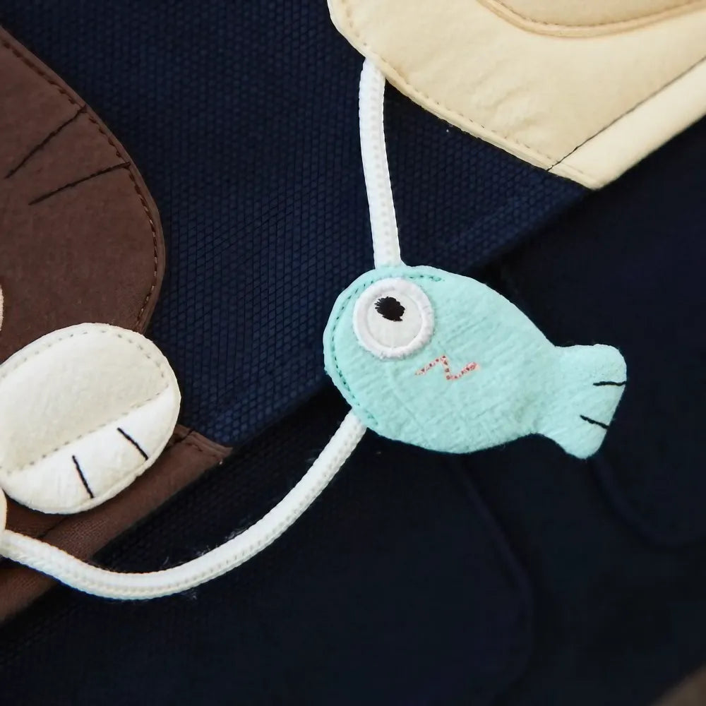 Cute Dark Blue 14-inch Canvas Cat Fish Theme Kawaii Shoulder Bag Casual Laptop Tote Cute Dark Blue 14-inch Canvas Cat Fish Theme Kawaii Shoulder Bag Casual Laptop Tote