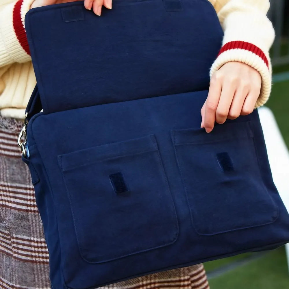 Cute Dark Blue 14-inch Canvas Cat Fish Theme Kawaii Shoulder Bag Casual Laptop Tote Cute Dark Blue 14-inch Canvas Cat Fish Theme Kawaii Shoulder Bag Casual Laptop Tote