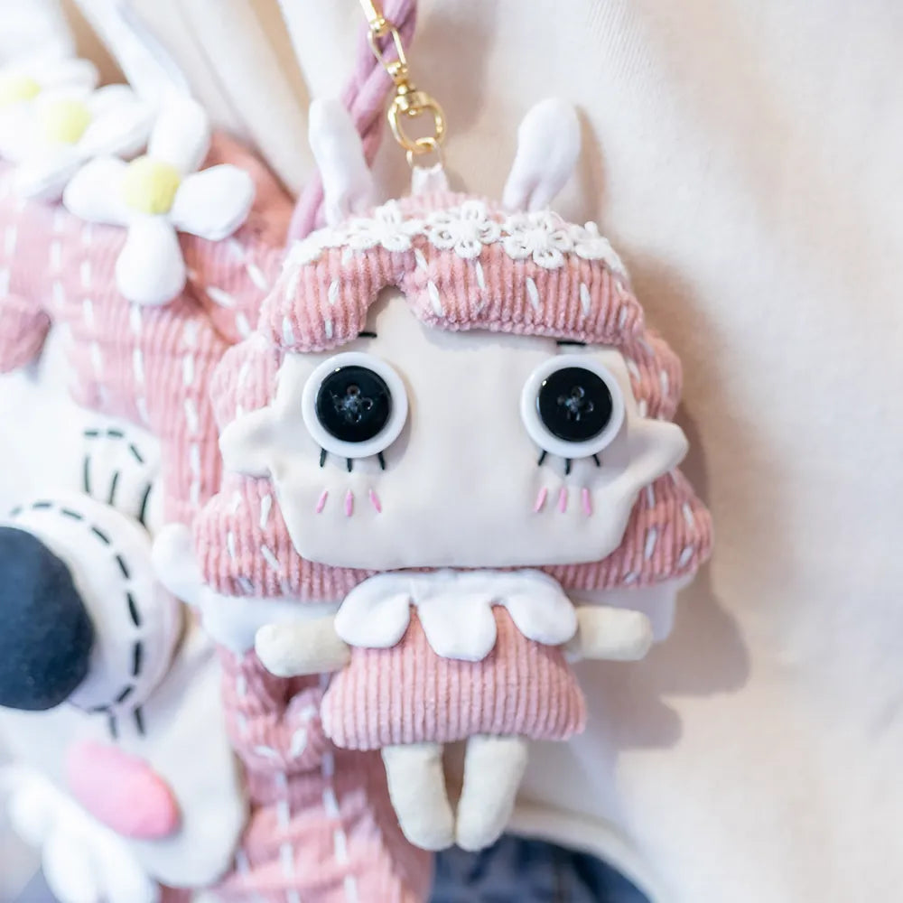 Cute Pink Cotton Kawaii Crossbody Bag for Casual and Phone Storage Cute Pink Cotton Kawaii Crossbody Bag for Casual and Phone Storage