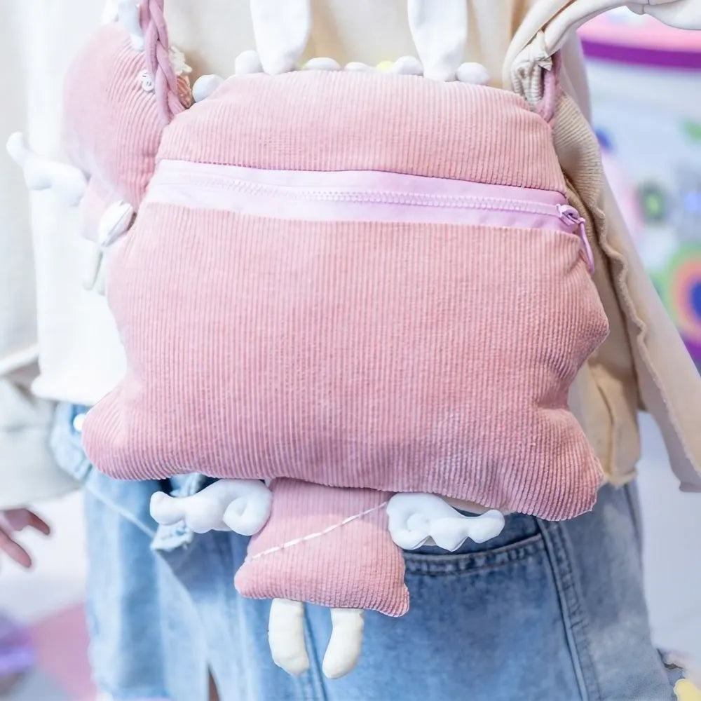 Cute Pink Cotton Kawaii Crossbody Bag for Casual and Phone Storage Cute Pink Cotton Kawaii Crossbody Bag for Casual and Phone Storage