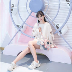 Cute Pink Cotton Kawaii Crossbody Bag for Casual and Phone Storage