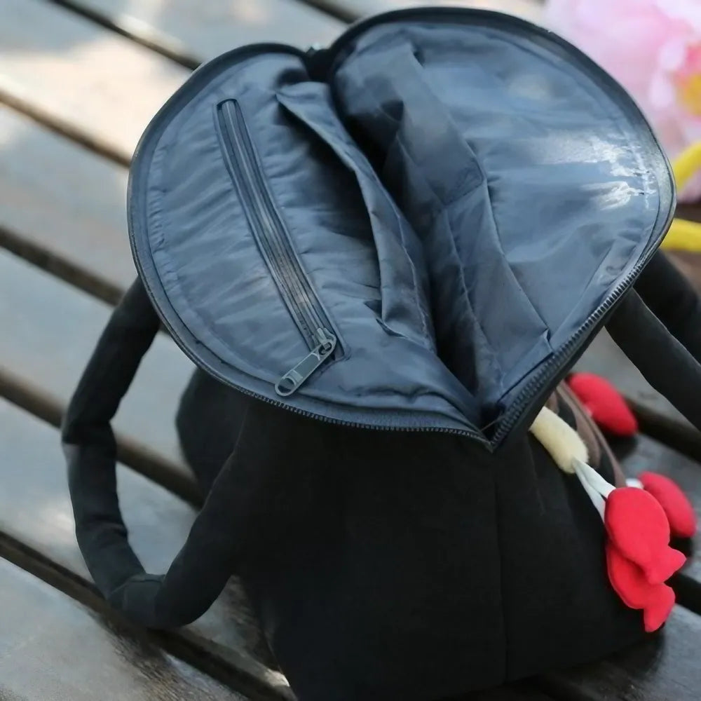 Kawaii Black Cotton Cute Handbag with Fisherman Cat Theme Lightweight and Stylish Kawaii Black Cotton Cute Handbag with Fisherman Cat Theme Lightweight and Stylish