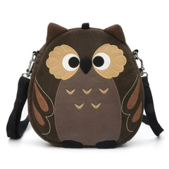 Cute Brown Anime Owl Kawaii Crossbody Bag  Casual Cotton Owl-themed Shoulder Purse