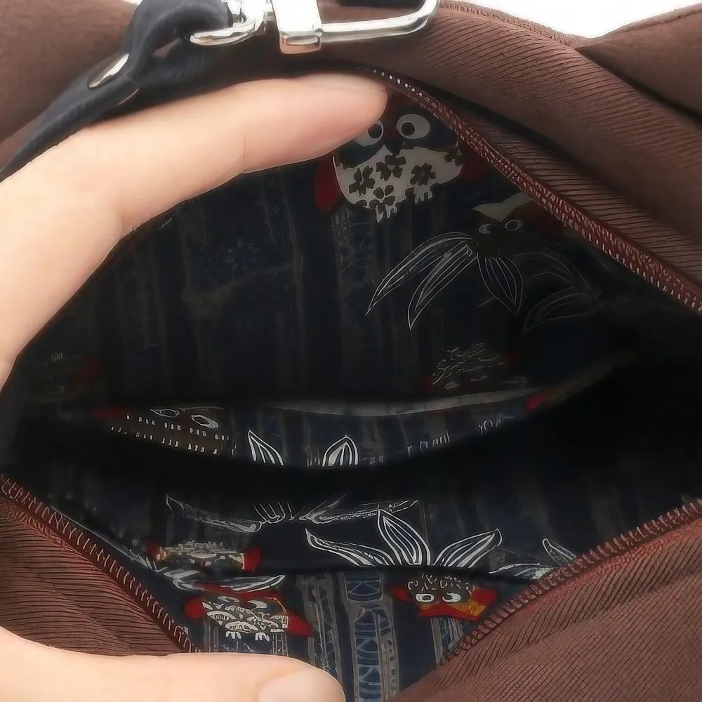 Cute Brown Anime Owl Kawaii Crossbody Bag  Casual Cotton Owl-themed Shoulder Purse Cute Brown Anime Owl Kawaii Crossbody Bag  Casual Cotton Owl-themed Shoulder Purse