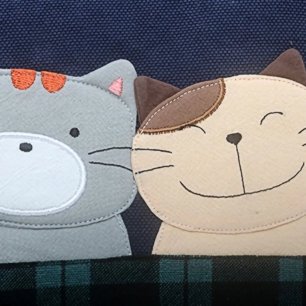 Kawaii Simple Dark Blue Canvas Cute Single Shoulder Tote Bag with 4 Cats Design Casual Style Kawaii Simple Dark Blue Canvas Cute Single Shoulder Tote Bag with 4 Cats Design Casual Style