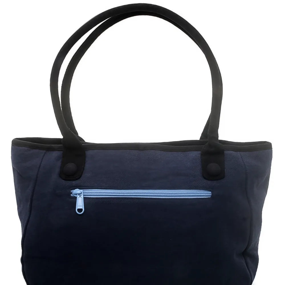 Kawaii Simple Dark Blue Canvas Cute Single Shoulder Tote Bag with 4 Cats Design Casual Style Kawaii Simple Dark Blue Canvas Cute Single Shoulder Tote Bag with 4 Cats Design Casual Style