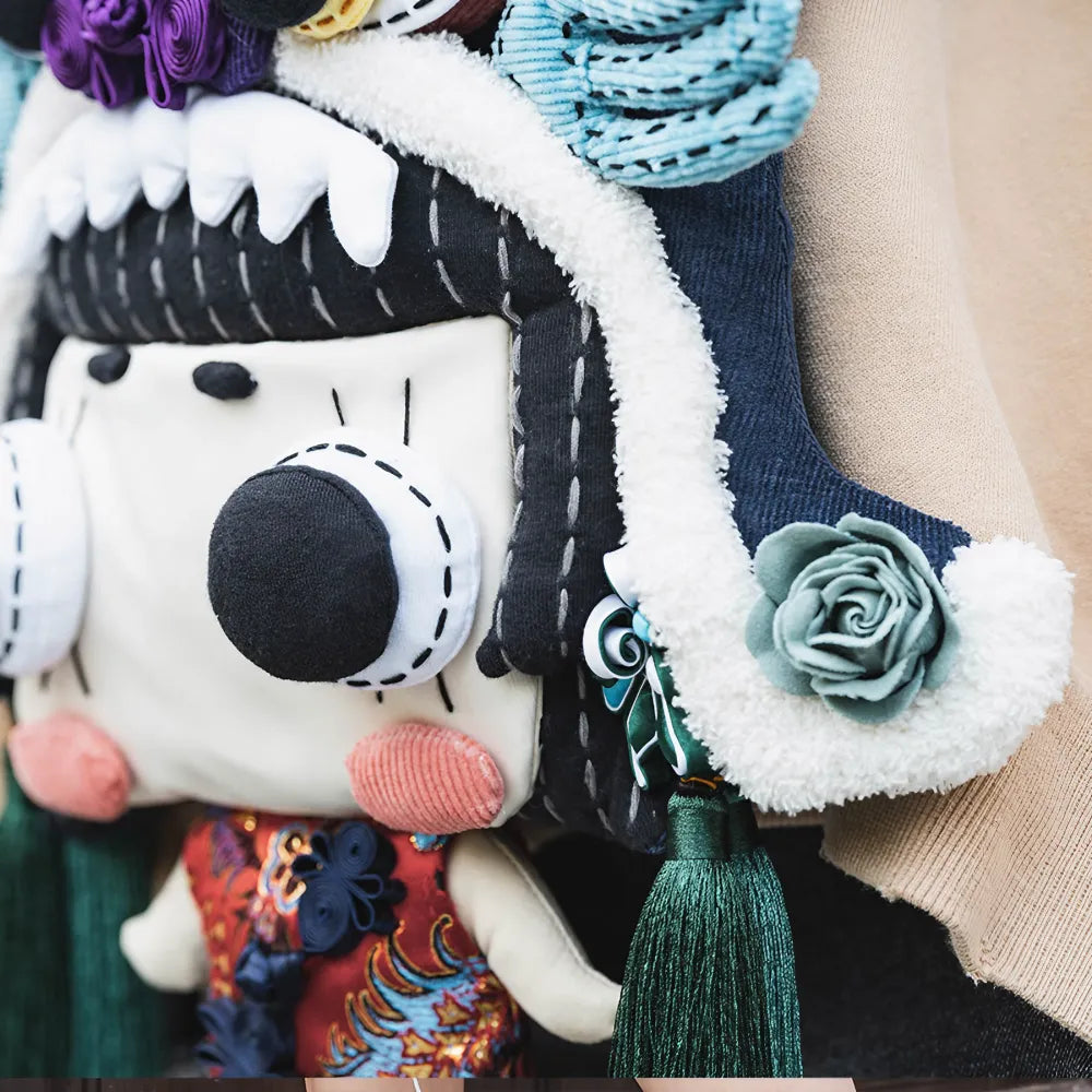 Kawaii Tiger Hat Doll Crossbody Bag Cute Oriental Doll Style Cotton Material Casual Carry-all Kawaii Tiger Hat Doll Crossbody Bag Cute Oriental Doll Style Cotton Material Casual Carry-all