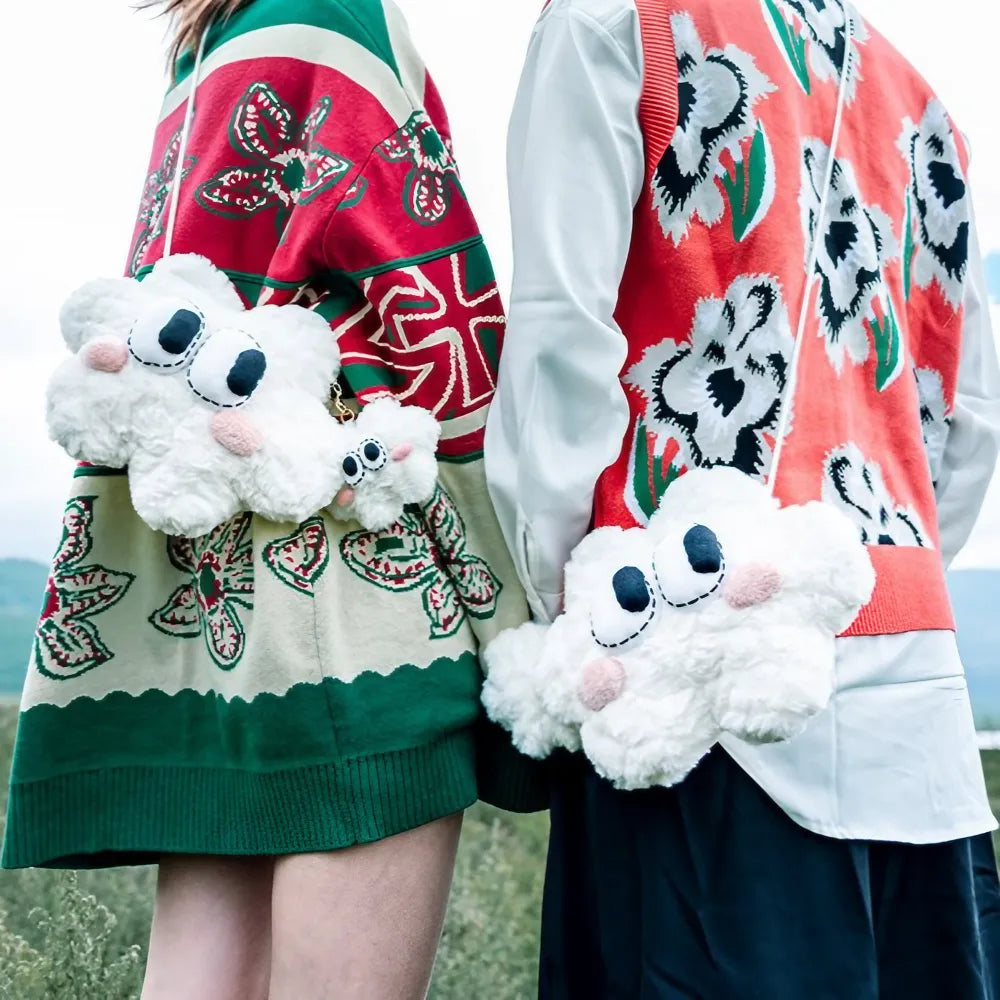 Kawaii White Cloud Cotton Cute Crossbody Bag Casual and Phone Carrier Kawaii White Cloud Cotton Cute Crossbody Bag Casual and Phone Carrier