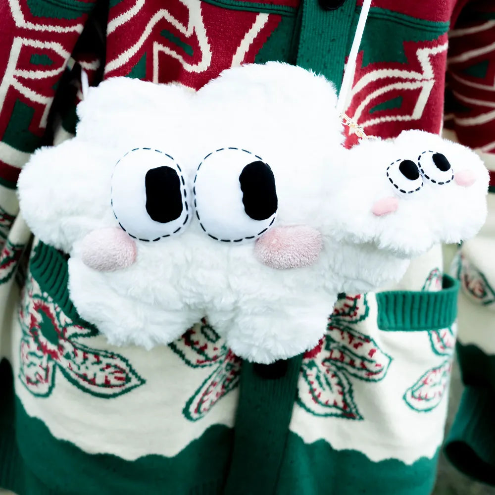 Kawaii White Cloud Cotton Cute Crossbody Bag Casual and Phone Carrier Kawaii White Cloud Cotton Cute Crossbody Bag Casual and Phone Carrier