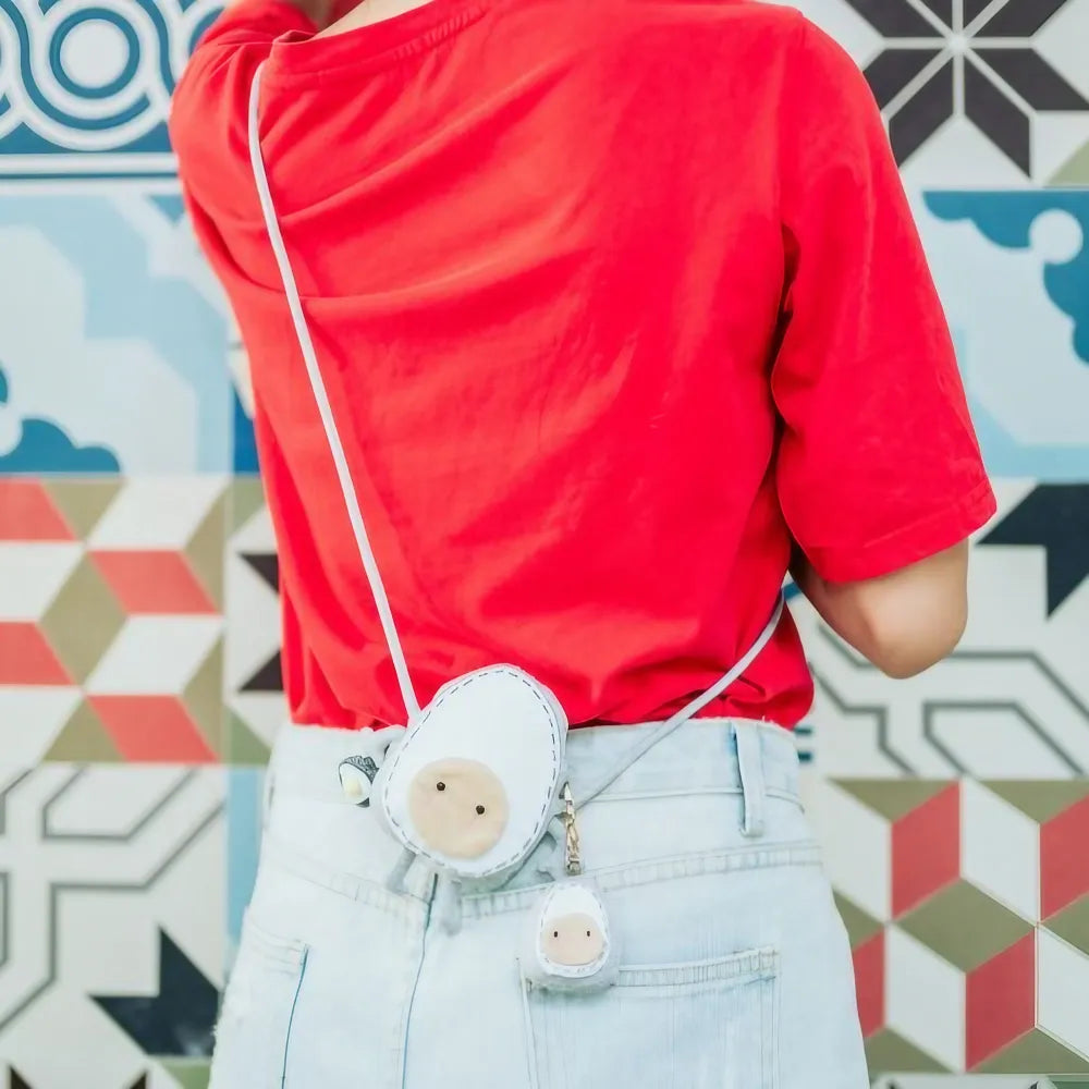 귀여운 화이트 코튼 미니 에그 모양 슬링백 캐주얼 크로스바디 가방 귀여운 화이트 코튼 미니 에그 모양 슬링백 캐주얼 크로스바디 가방