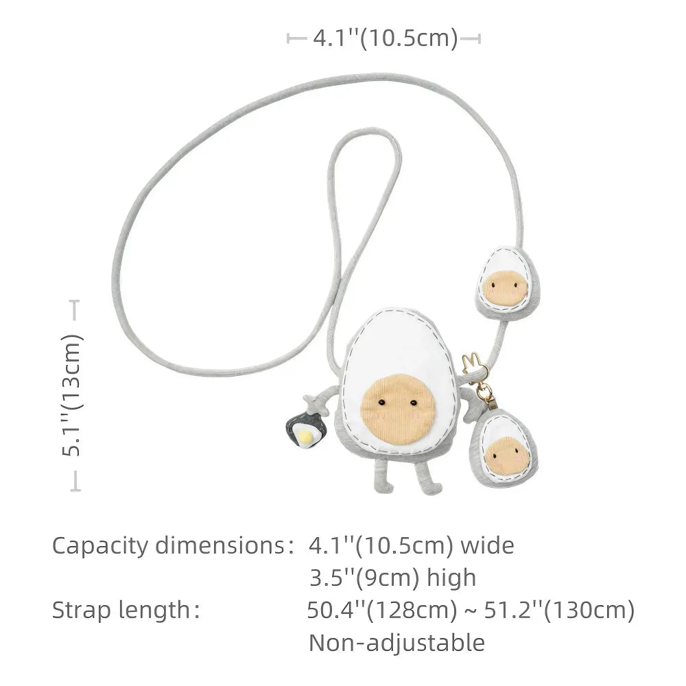 귀여운 화이트 코튼 미니 에그 모양 슬링백 캐주얼 크로스바디 가방 귀여운 화이트 코튼 미니 에그 모양 슬링백 캐주얼 크로스바디 가방