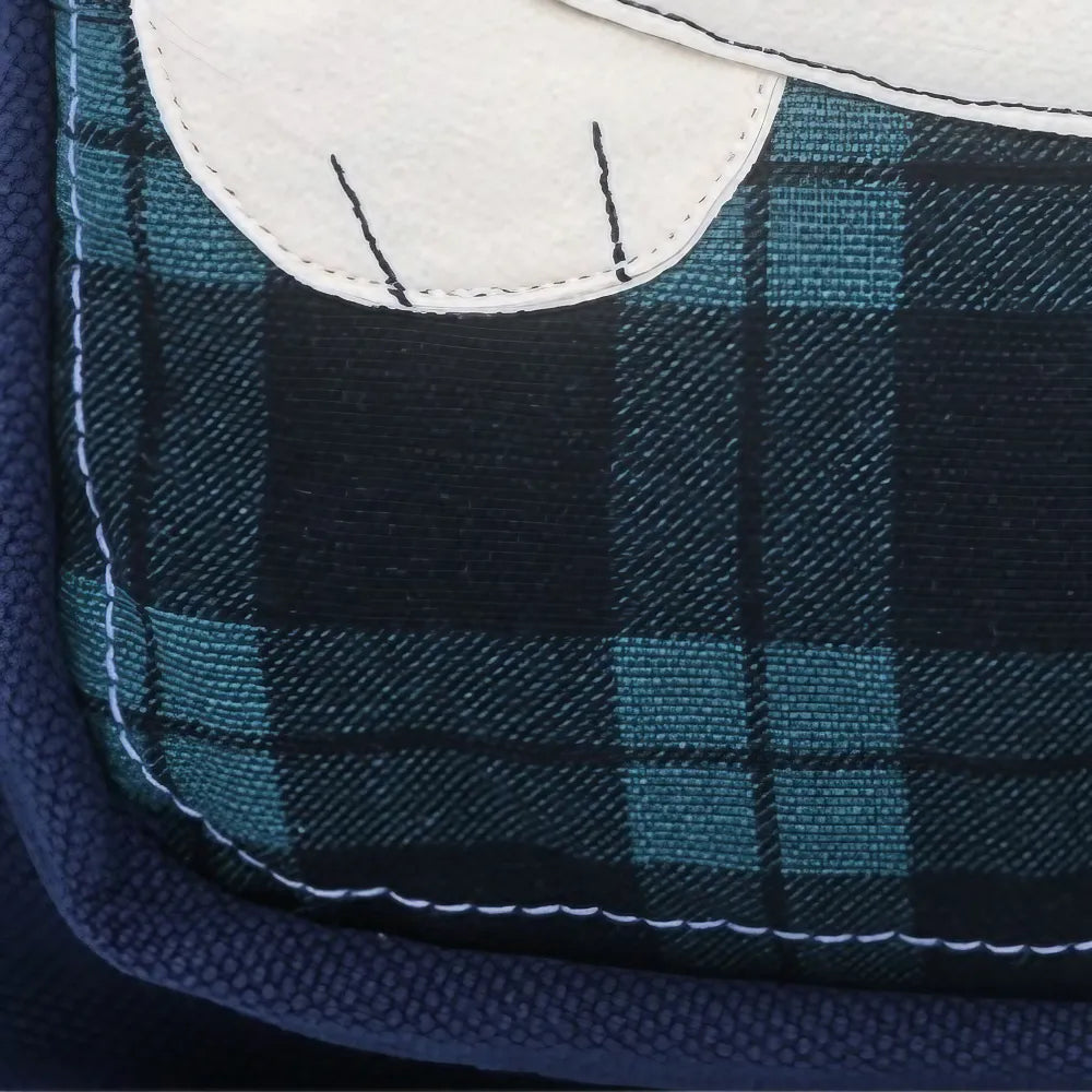 Kawaii Blue Canvas Cat Theme Shoulder Bag Cute and Simple Dual-Use Backpack Kawaii Blue Canvas Cat Theme Shoulder Bag Cute and Simple Dual-Use Backpack