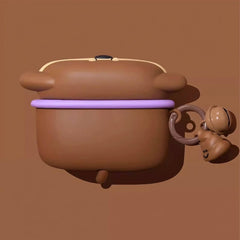 3D Dog Brown Silicone AirPods 4 Pro2 Case Cute Funny