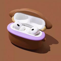 3D Dog Brown Silicone AirPods 4 Pro2 Case Cute Funny