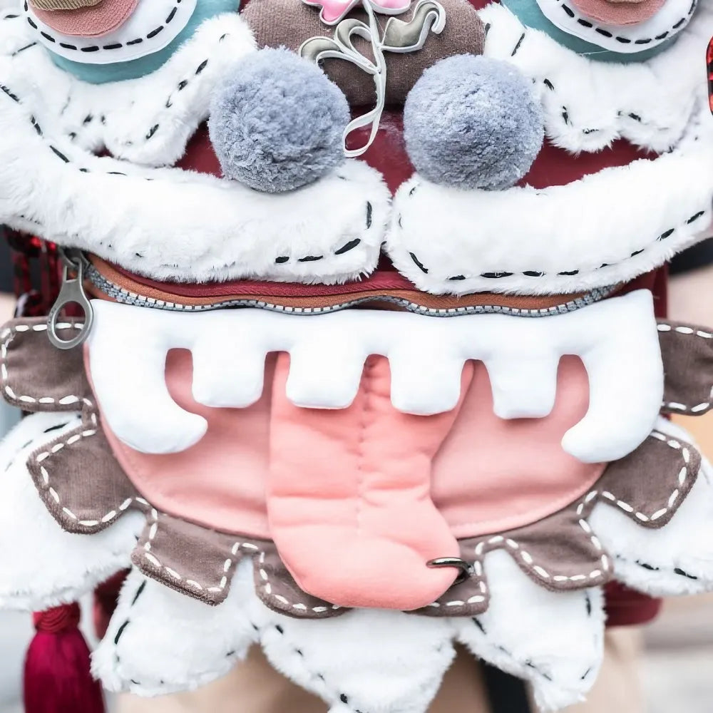 Cute and Unique Dragon Dance Kawaii Handmade Backpack in Burgundy Polyester Fiber Casual and Laptop Bag Cute and Unique Dragon Dance Kawaii Handmade Backpack in Burgundy Polyester Fiber Casual and Laptop Bag