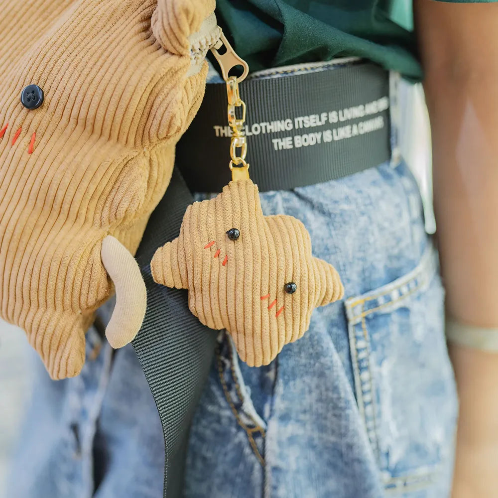 Cute Butter Biscuit Kawaii Crossbody Bag Light Khaki Cotton Casual Purse Cute Butter Biscuit Kawaii Crossbody Bag Light Khaki Cotton Casual Purse