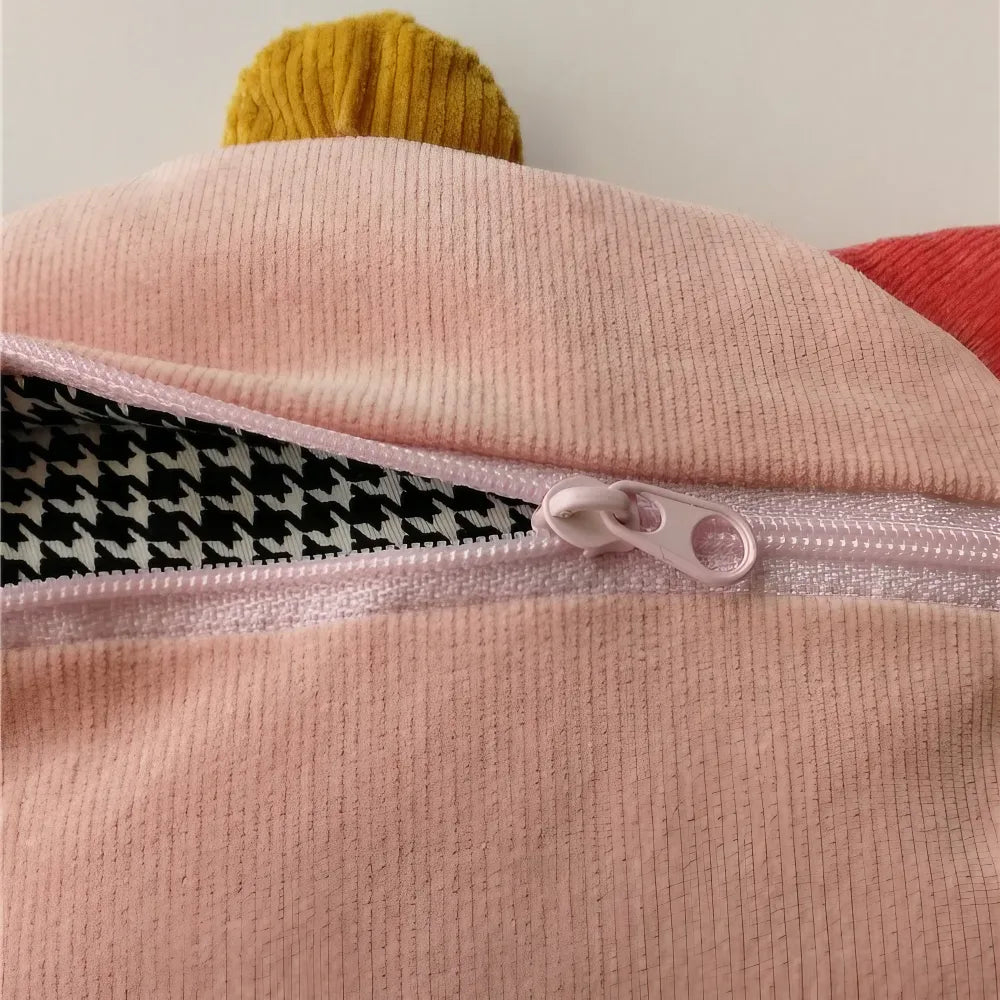 Cute Pink Corduroy Piggy Bank Kawaii Crossbody Bag Casual and Adorable Cute Pink Corduroy Piggy Bank Kawaii Crossbody Bag Casual and Adorable