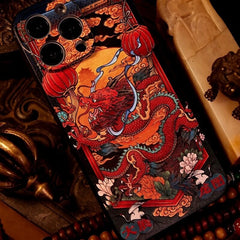 iPhone 15 Pro Max 6.7″ Art Case - Dragon Textured TPU Cover