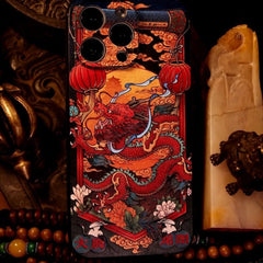 iPhone 15 Pro Max 6.7″ Art Case - Dragon Textured TPU Cover