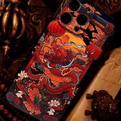 iPhone 15 Pro Max 6.7″ Art Case - Dragon Textured TPU Cover