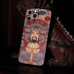 iPhone 16 Pro Max 6.7″ Case - TPU Textured Art with God of Wealth Pattern