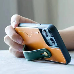 iPhone 16 Pro Max 6.7″ Leather Wallet Case with Phone Grip Red